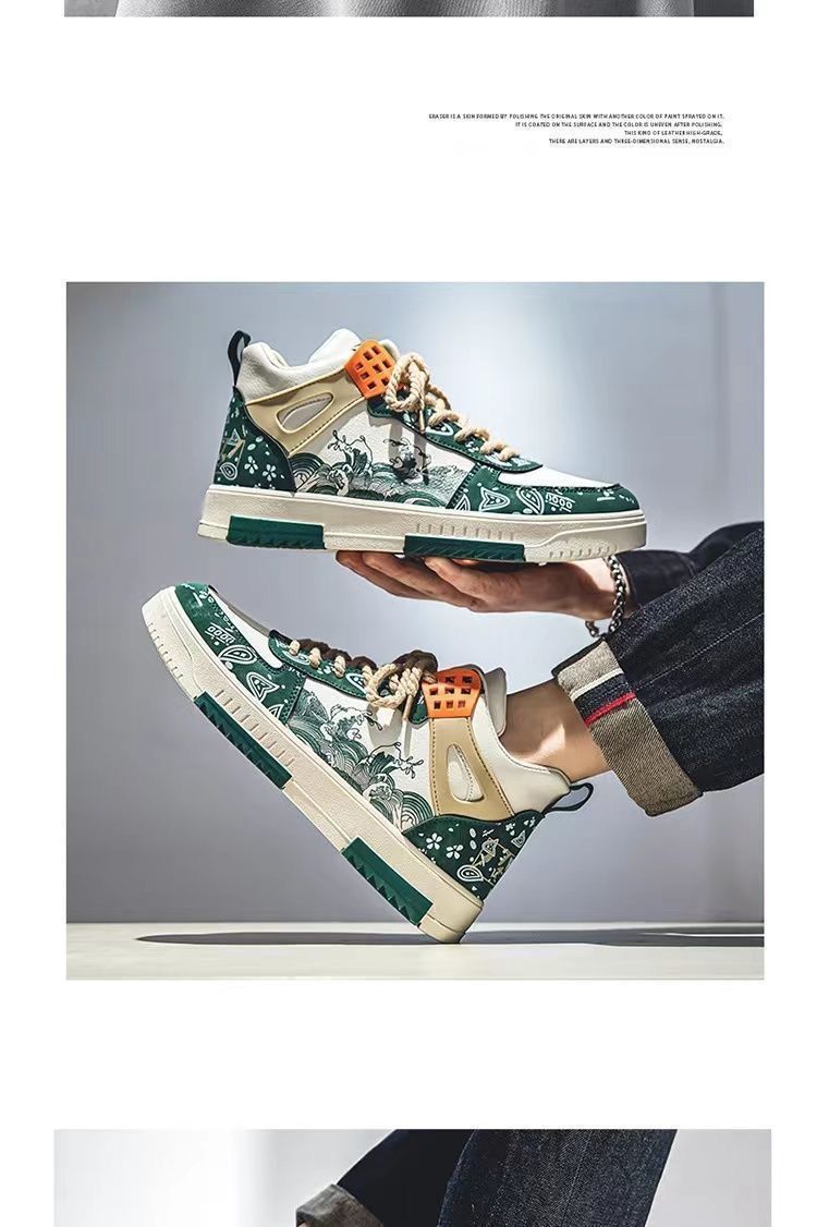 High-Top-Sneaker für Herren im Sommer 2024 neue Herrenschuhe All-Match-Sportschuhe für Teenager Nischendesign-Schuhe_voghion.com