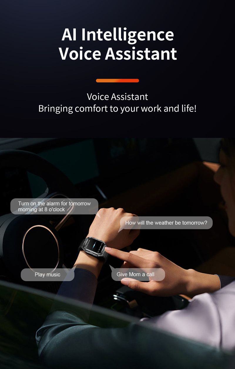 Montre connectée multifonction pour homme, étanche, Bluetooth, appels, pression artérielle, oxygène dans le sang_voghion.com