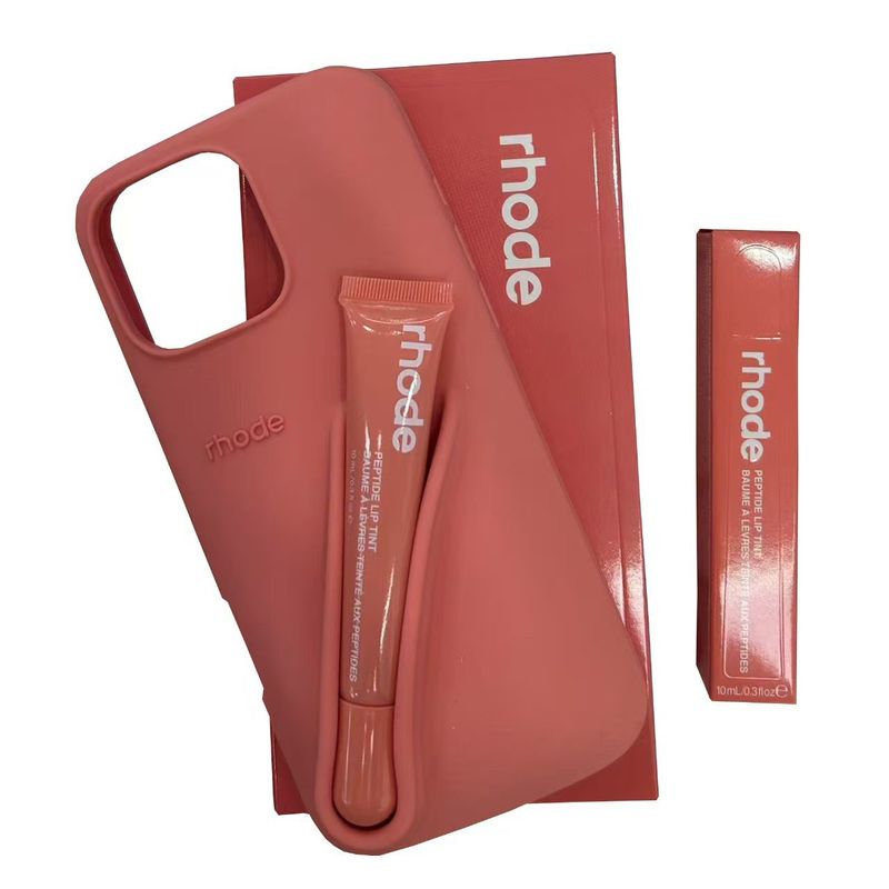 Batom Hailey, mesmo estilo de gloss labial 1514, capa de silicone compatível com iPhone 16 Pro Max, capa protetora à prova de choque._voghion.com