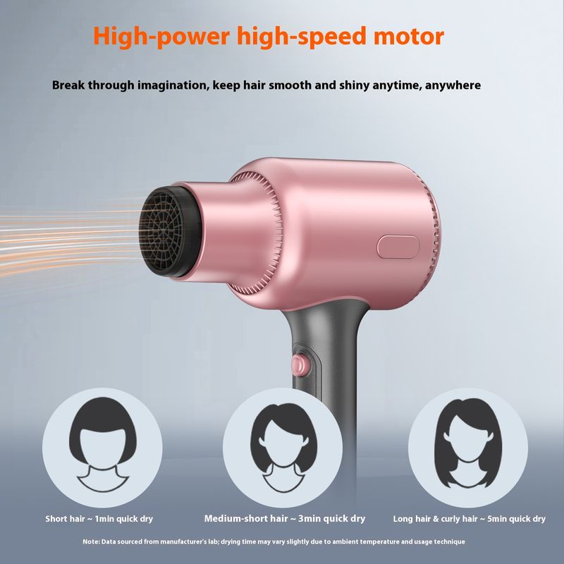 Haartrockner, Blown Away Ionen-Haartrockner für lockiges Haar mit Diffusor, 1199 W schnelltrocknender Föhn, 3 Aufsätze für alle Haartypen, leicht und leise, Roségold_voghion.com