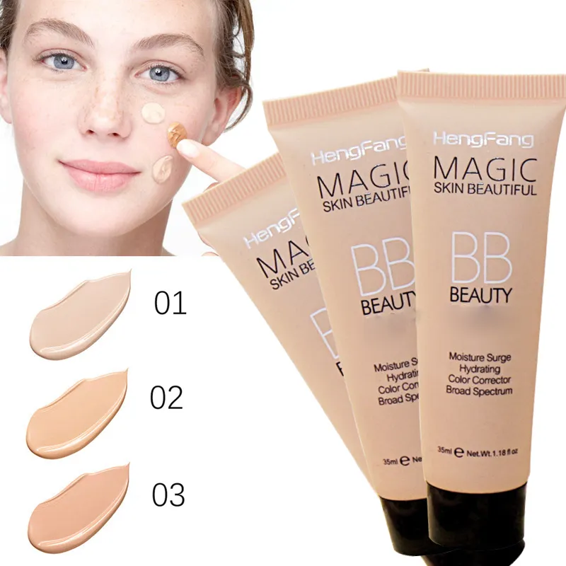 HengFang Base Líquida BB Base Corretivo de Maquiagem Creme de Clareamento Facial de Longa Duração 3 Cores_voghion.com