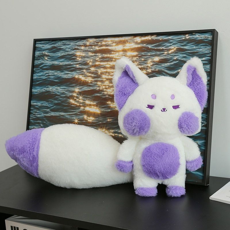 Peluche adorabile piccolo giocattolo di volpe con coda soffice_voghion.com