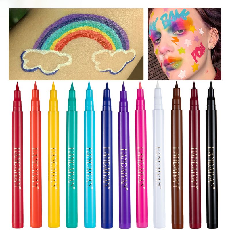 esplosivo handaiyan12 colore opaco asciugatura rapida non facile da sbiadire eyeliner colorato set trucco performance_voghion.com