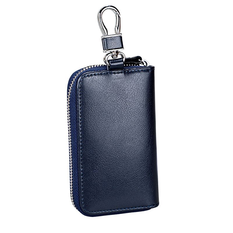 Neue große Kapazität echtes Leder Reißverschluss Schlüsseltasche Herren Taille hängen Rindsleder Damen Kartenhalter Auto Multi-Funktion_voghion.com