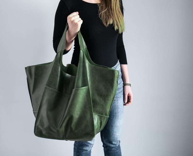 Damentaschen einfache große Tasche weiches Leder große Kapazität eine Schulter Handtasche Einkaufstasche handgemachte pflanzlich gegerbte Damentasche PG21_voghion.com
