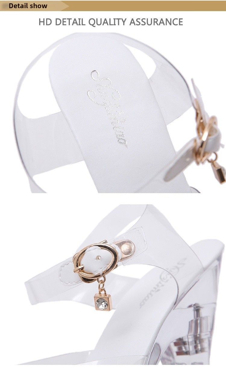 Damen-Hausschuhe mit Kristallabsatz, dicker Boden, rutschfest, wasserdicht, Sommersandalen, lässiger Stil, PVC-Material, Erwachsenengröße_voghion.com