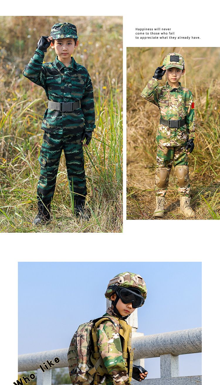 Kids' Clothing Camouflage Suits Boys Special Forces Summer Camp Outdoor Development Primary School Students Military Training Clothes_voghion.com
