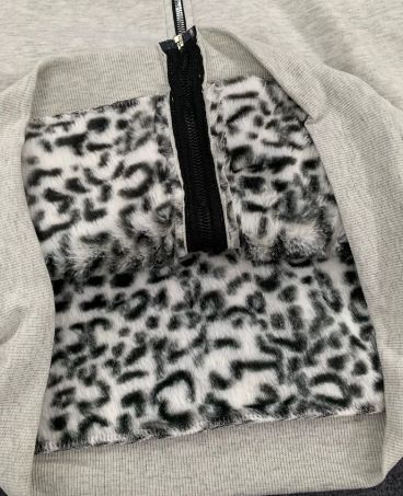 Men's Clothing 25 Winter New Leopard Print Double Sided Sweatshirt Street Hip Hop Men's And Women's Plus Velvet Thickened S Print_voghion.com