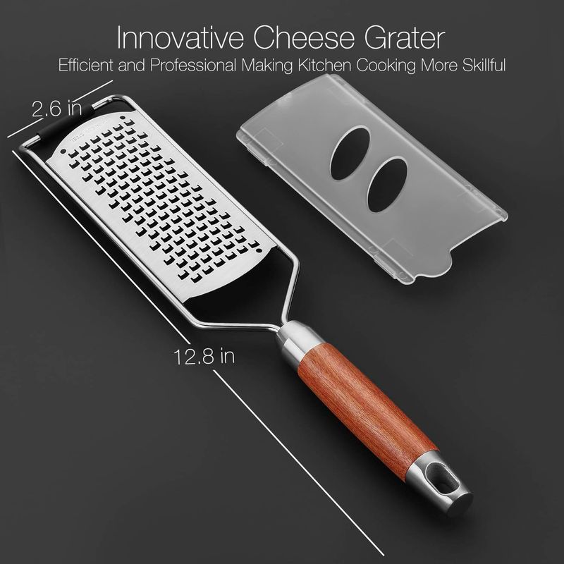 Professional Grade Lemon Extra Coarse Blades, Heavy Duty Cheese/Vegetable Grater, Solid Wood Handle Design -_voghion.com