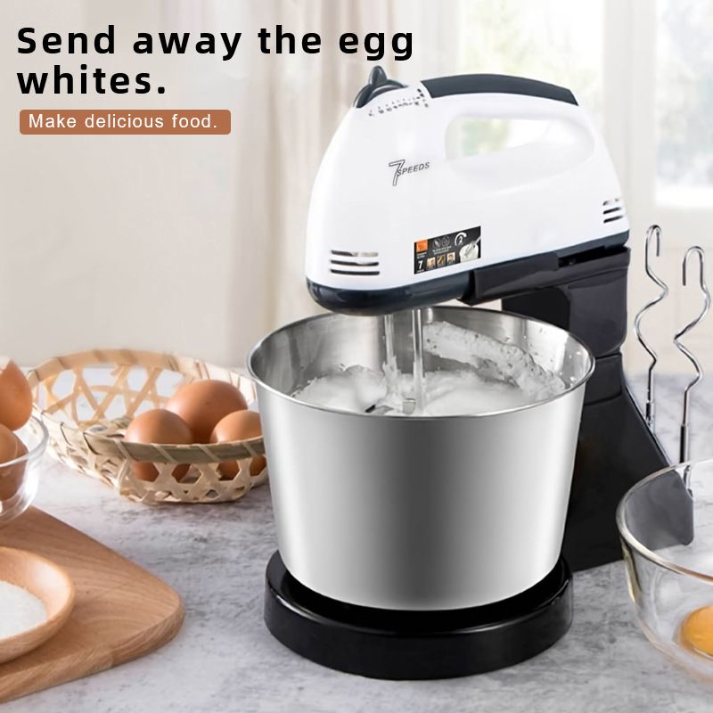 Elektrischer Handmixer, Mini-Schneebesen und Schneebesen für den Haushalt zum Backen von Kuchen und Teig, kompaktes Desktop-Design, leicht zu reinigen, EU-Standard_voghion.com