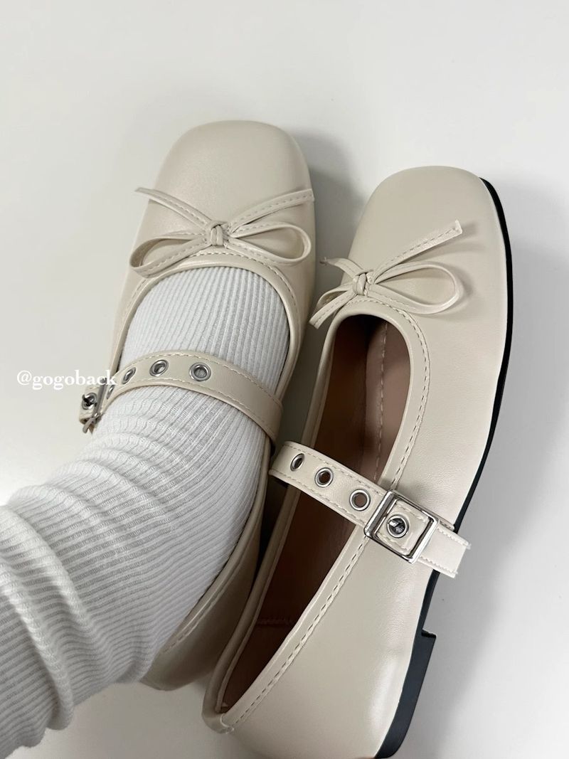 Lancui Niche Four-Color Versatile Ballet Style Soft Sole Comfortable Mary Jane Shallow Mouth Women's Leather Shoes_voghion.com
