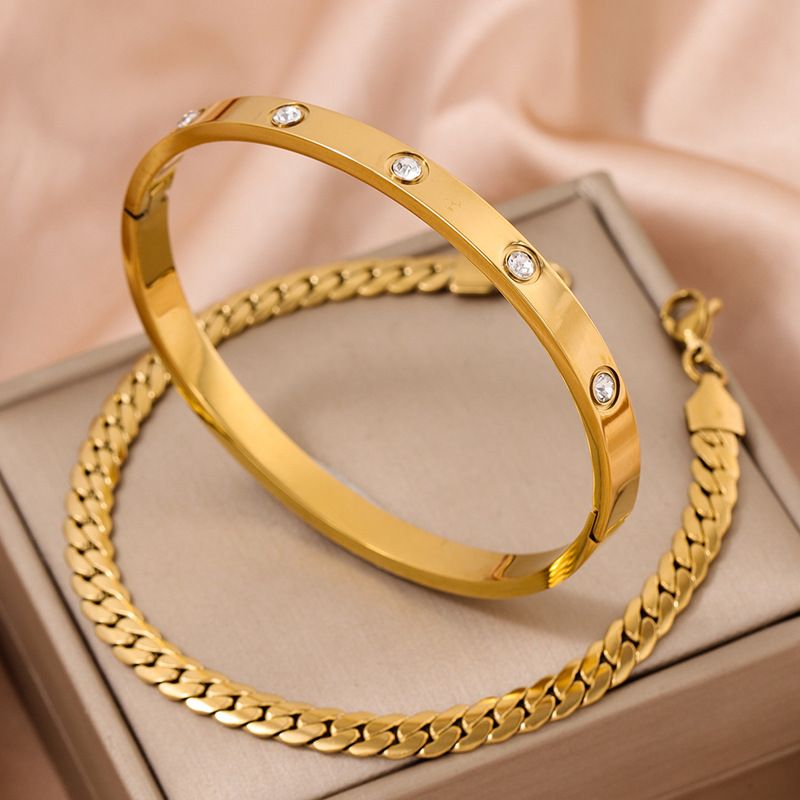 1 Set Stylesch Einfach Diamant Kette Temperament Männer Bracelet Set_voghion.com