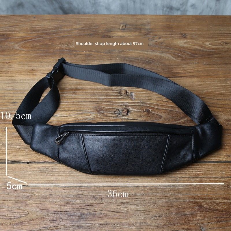 Multifunktionale dünne Brusttasche aus Rindsleder der ersten Schicht für den Außenbereich für Herren_voghion.com