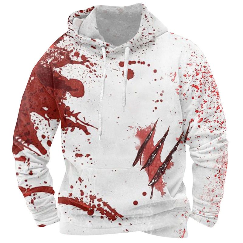 Felpa con cappuccio casual da uomo, nuova stagione 2025, a maniche lunghe, con cappuccio, per Halloween_voghion.com