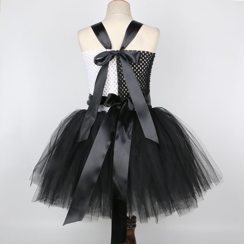 Kinderkleding 101 loyale honden cos zwart-witte heks Cruella kinderjurk Cruella de Vil festivalvoorstelling kostuum_voghion.com