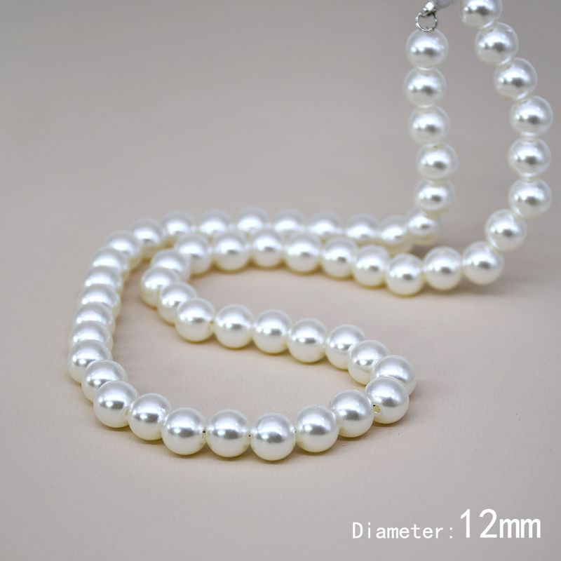 Kaklarotas vīriešiem un sievietēm 4/6/8/10/12 mm pērlīšu ķēdes kaklarota ar Collier pasūtījuma rotaslietām, pērļu aksesuāriem, jebkura izmēra ballīšu dāvanas_voghion.com