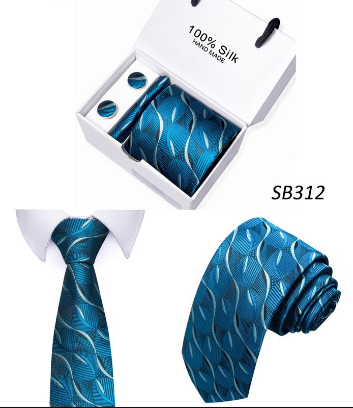 Men's Ties & Handkerchiefs scarf gift box striped plain suit shirt tie black gift box set_voghion.com