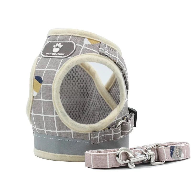 Katzengeschirr Weste Gehleine Leine Für Welpen Hundehalsband Polyester Verstellbares Hundegeschirr Aus Mesh Für Kleine Mittelgroße Haustierzubehör_voghion.com