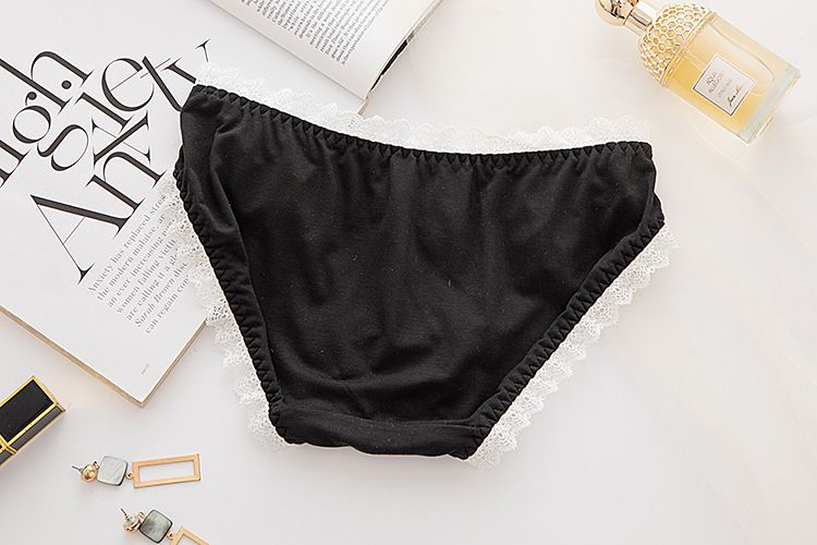 Intimo Mutandine in cotone modale Slip sexy a vita bassa senza cuciture con orlo in pizzo morbido_voghion.com