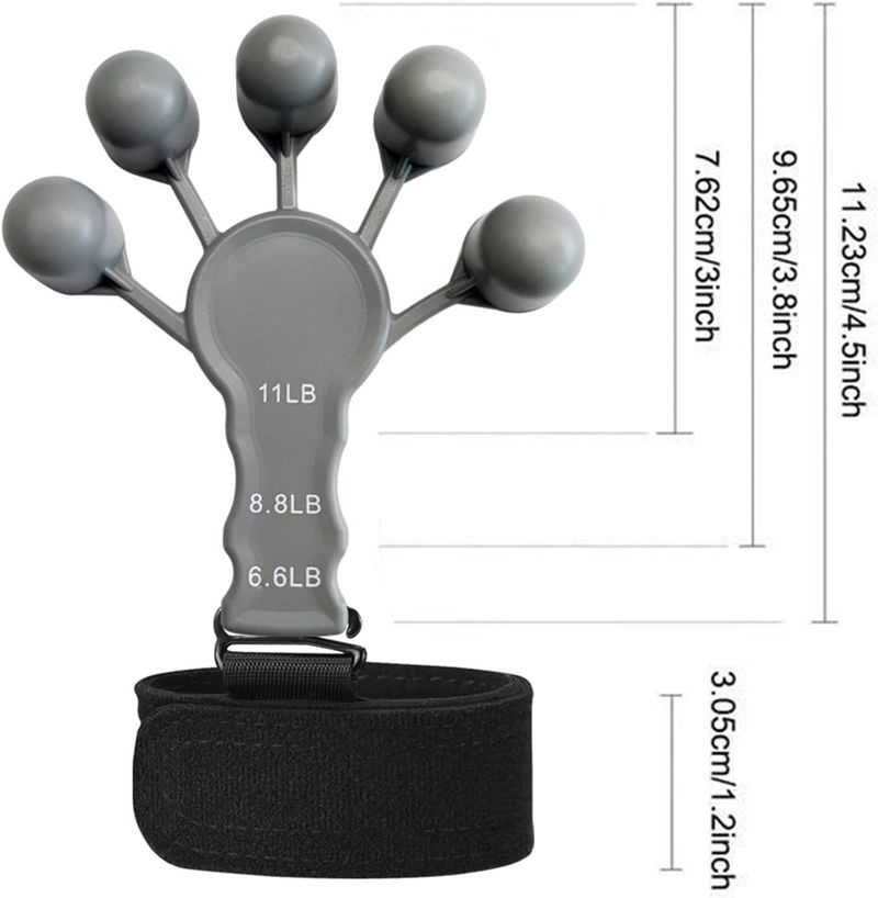 1 pieza de fortalecedor de agarre de silicona Gripster, estirador de dedos, entrenador de agarre de mano, gimnasio, entrenamiento físico y ejercicio, fortalecimiento de manos_voghion.com