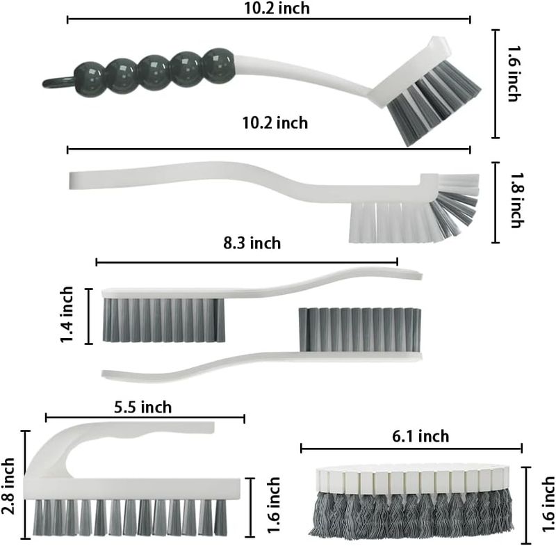6 PCS Cleaning Brush, Scrub Brush Set For Kitchen And Bathroom Household Use With Various Brushes For Cleaning Dishes, Tiles, Corners And Floors_voghion.com