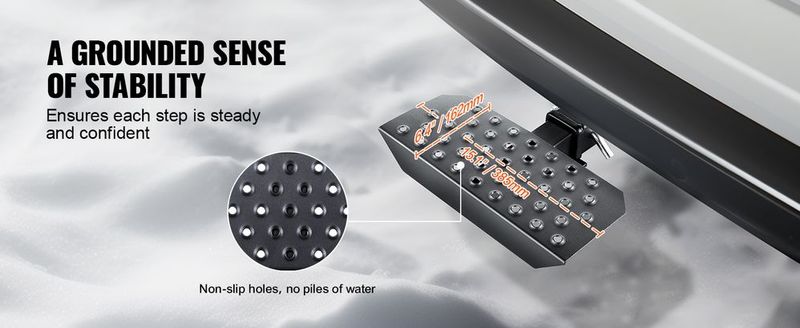 VEVOR Hitch Step For 2" Receiver Universal Trailer Tow Rear Bumper Guard Steel_voghion.com