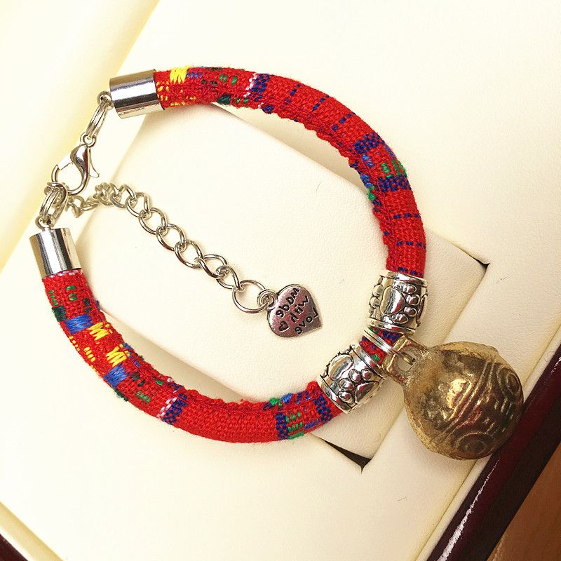 Collana fatta a mano con campanellino in rame per cani e gatti, stile etnico, accessorio per collare._voghion.com