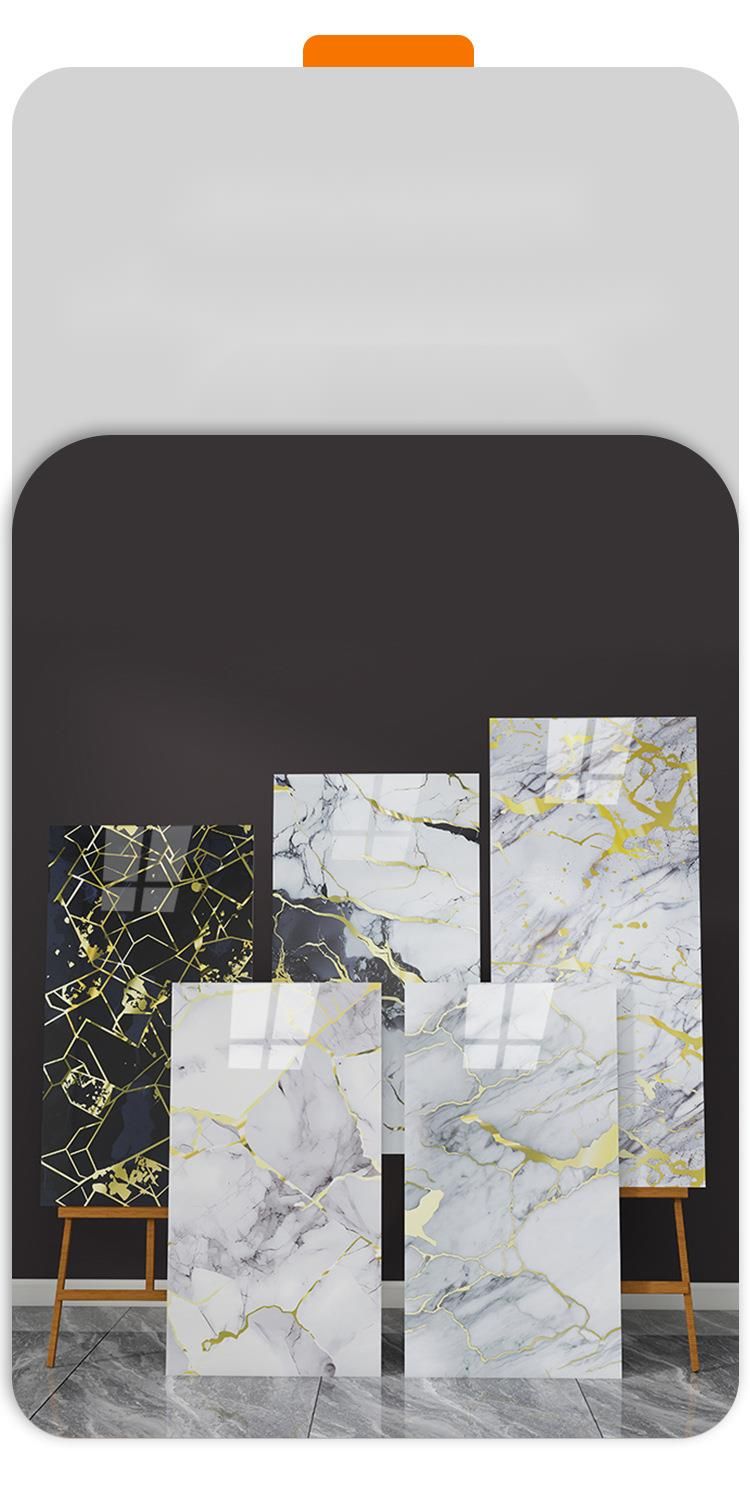 Hot Stamping Roll Self-Adhesive Marble Tile Stickers Waterproof Moisture-Proof TV Background Wall Home Decor Wallpaper_voghion.com