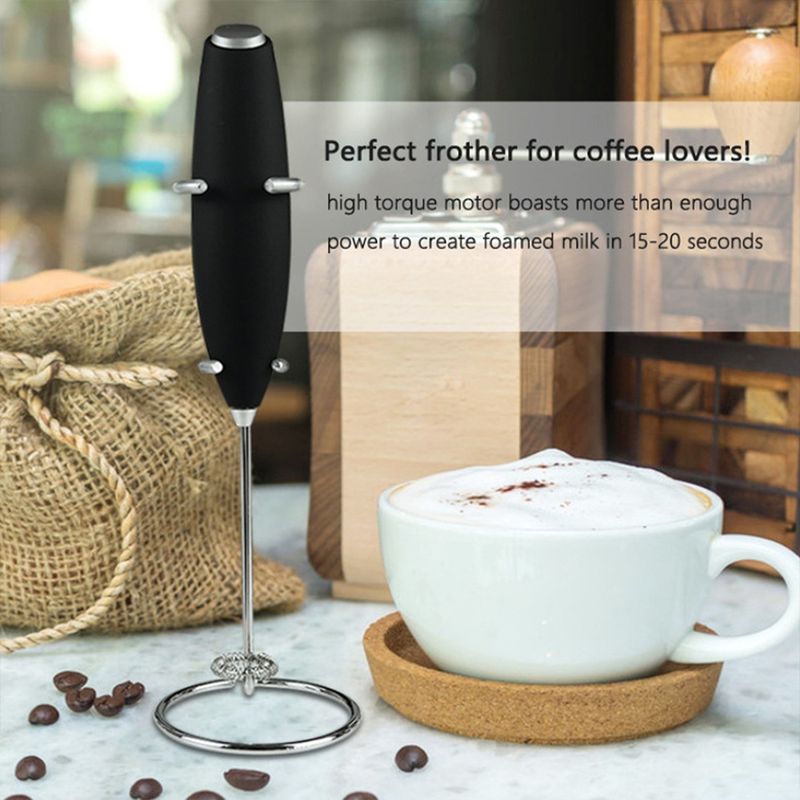 1pc Rechargeable Electric Milk Brewer, Powerful Hand-held Milk Brewer, Mini Milk Brewer, Coffee Blender, Coffee Blender_voghion.com