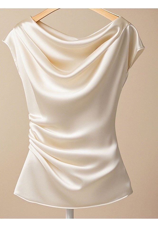 Camisa elegante color albaricoque de alta gama, elegante y de cintura alta, estilo nuevo y elegante_voghion.com
