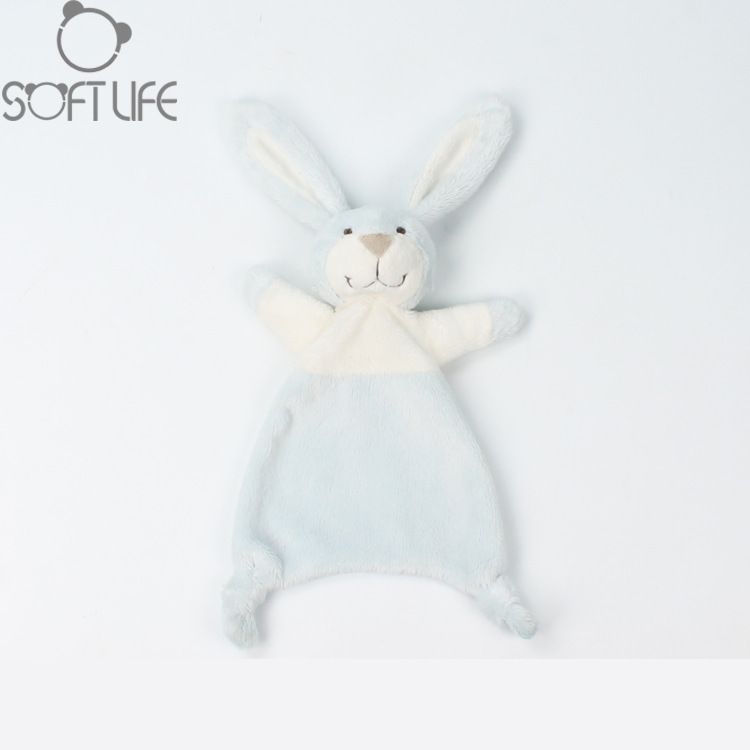 Stuffed Animals Soft Life Wholesale Cute Baby Plush Soothing Rabbit Pink Baby Soothing Towel Bib Short Plush Toy_voghion.com