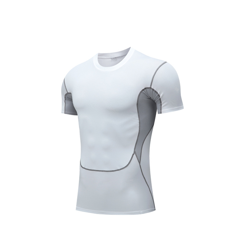 Ανδρικά ρούχα Running fitness Φορέστε ελαστικό αθλητικό κολάν γρήγορο στέγνωμα προπόνηση γυμναστικής μπάσκετ γυμναστική με κοντομάνικη βάση_voghion.com