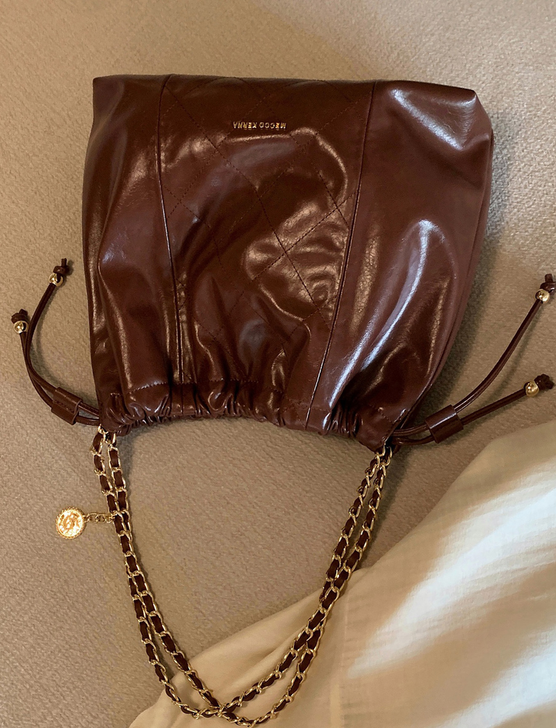 XMO RN Record Bucket 03 Neue One-Shoulder-Tasche aus Ölwachsleder mit großem Fassungsvermögen für Damen_voghion.com