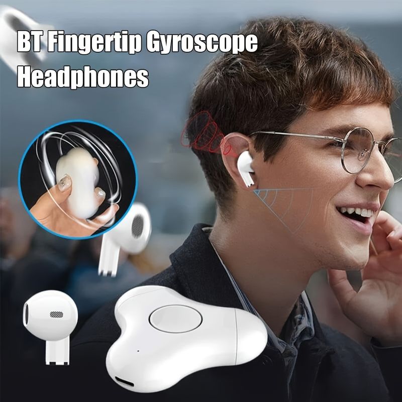Kabellos Gyroskopesch Kopfhörer In-Ear Touch Control Stereo Bass Kopfhörer Fir Sport Workout Fitnessstudio Lafen Wäiss_voghion.com
