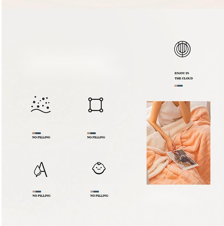 2025 Letter Pattern Taffeta Lamb Wool Thickened Multi-Functional Autumn Winter Throw Double-Sided Fleece Solid Color Nap_voghion.com