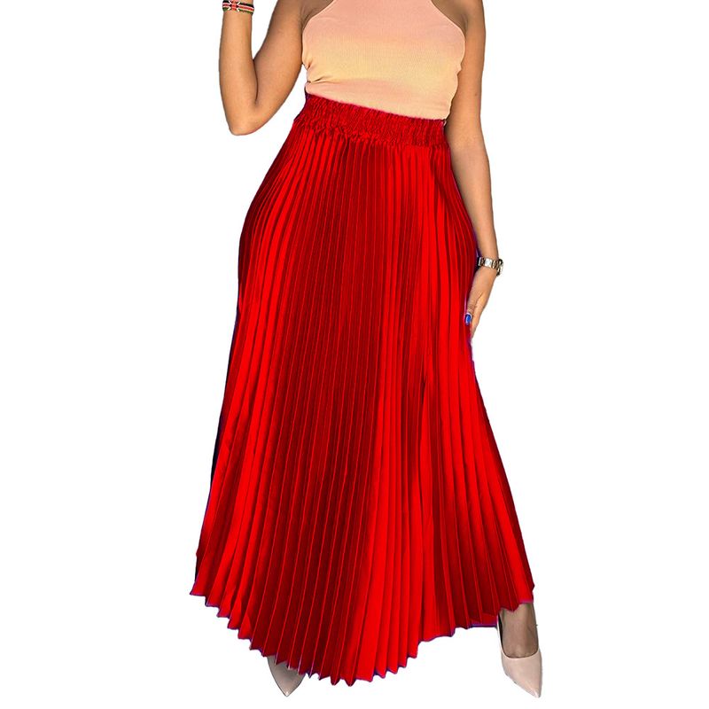 Women's Clothing Large Size Women's Wear High Waist Temperament Elegant Fashion Large Swing A Line Skirt Half length Skirt Pleated Skirt_voghion.com