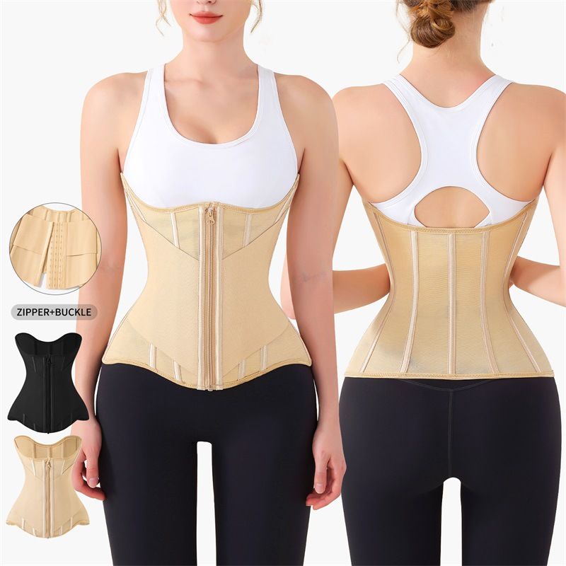 VoleFox Womens Yoga Belt Zipper Waist Trainer For Tummy Control Workout Slimming Waist Cincher For Hourglass Shape_voghion.com