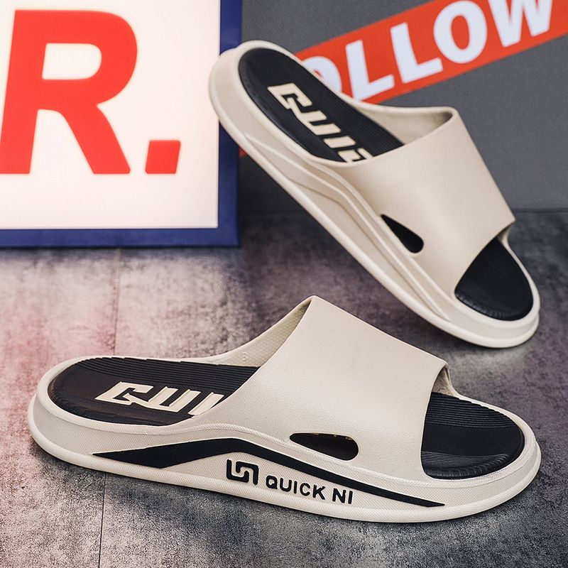 Sommer Dicke Sohle Tragen Hause Männer, Indoor Und Outdoor Paare, Rutschfeste Badezimmer Cool Hausschuhe, Scheiß Gefühl, Ein Wort_voghion.com