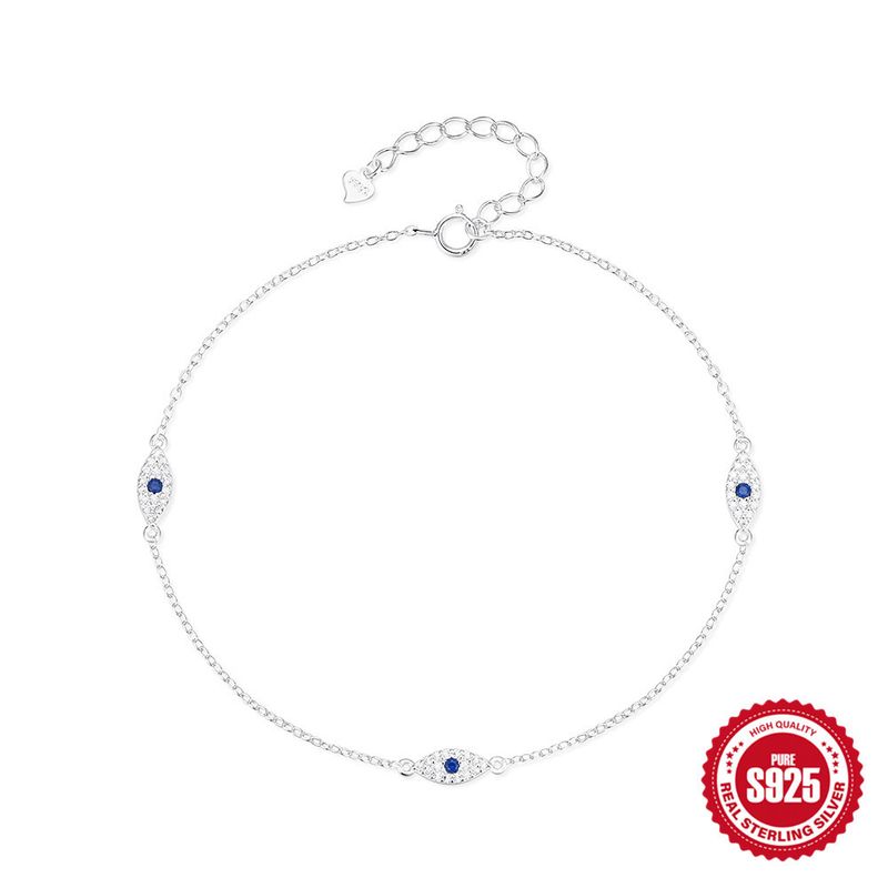 S Ciondolo regolabile in argento puro con malocchio, versatile ed elegante cavigliera tempestata di diamanti per donna_voghion.com