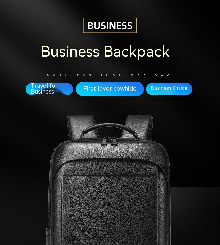 Nueva mochila de negocios de cuero genuino para hombres, mochila de gran capacidad, mochila de piel de vaca para ordenador_voghion.com