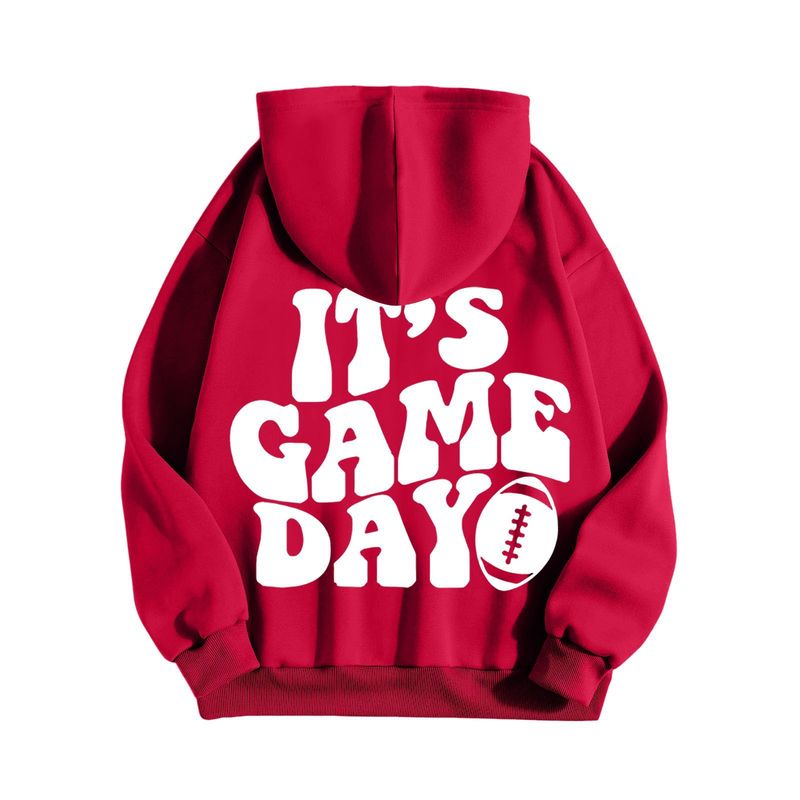 Felpa con cappuccio da donna in stile americano, taglie forti, con stampa di lettere, ampia, casual, alla moda, all'ingrosso_voghion.com