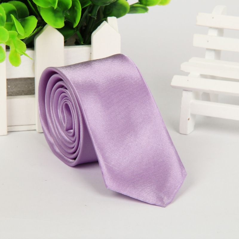 New Men's 5cm Solid Color Narrow Hand-tied For Men Business Casual Group Tie Custom Wholesale_voghion.com