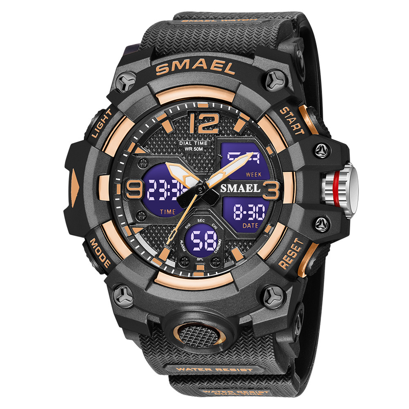 Smael smael orologio da uomo sportivo multifunzionale impermeabile orologio sveglia orologio elettronico di tendenza a doppio display_voghion.com