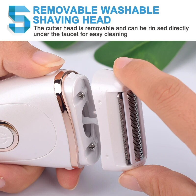 USB wiederaufladbarer schmerzloser elektrischer Epilierer Bartentfernung Frauen Rasiermesser Tragbarer weiblicher Haarschneider Lcd_voghion.com