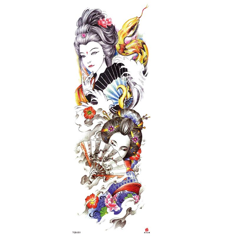 Autocollant de tatouage imperméable pour bras complet tendance_voghion.com