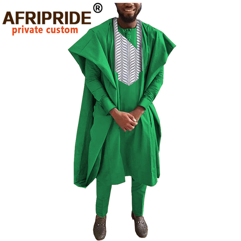 Meeste rõivad Africa Meeste l Kleit kolmeosaline komplekt mantel + top + püksid_voghion.com