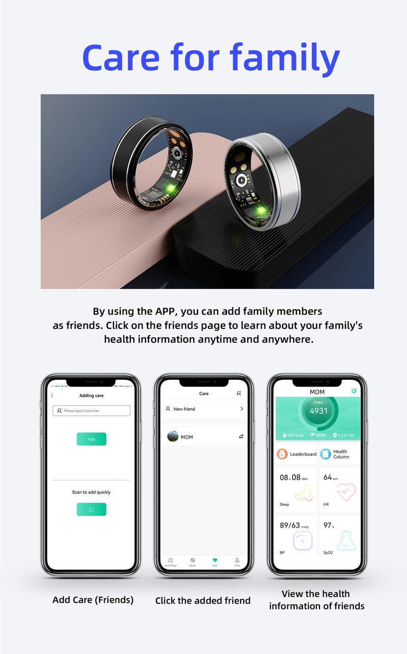 R10M Smart Ring - Aluminum Alloy Fitness Tracker With Heart Rate/Blood Pressure/SpO2/Sleep Monitoring Step Counter Waterproof_voghion.com