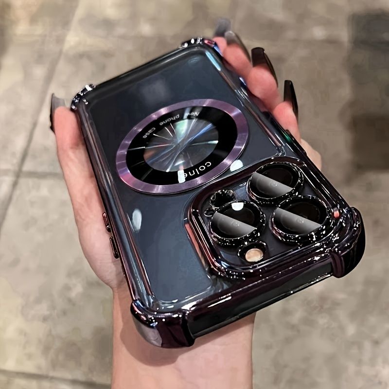 Fashion Luxury Plating Magnetic For Case For 15 14 13 12 11 Pro Max Plus Magnetic Wireless Charge Shockproof Protector Cases Cover_voghion.com