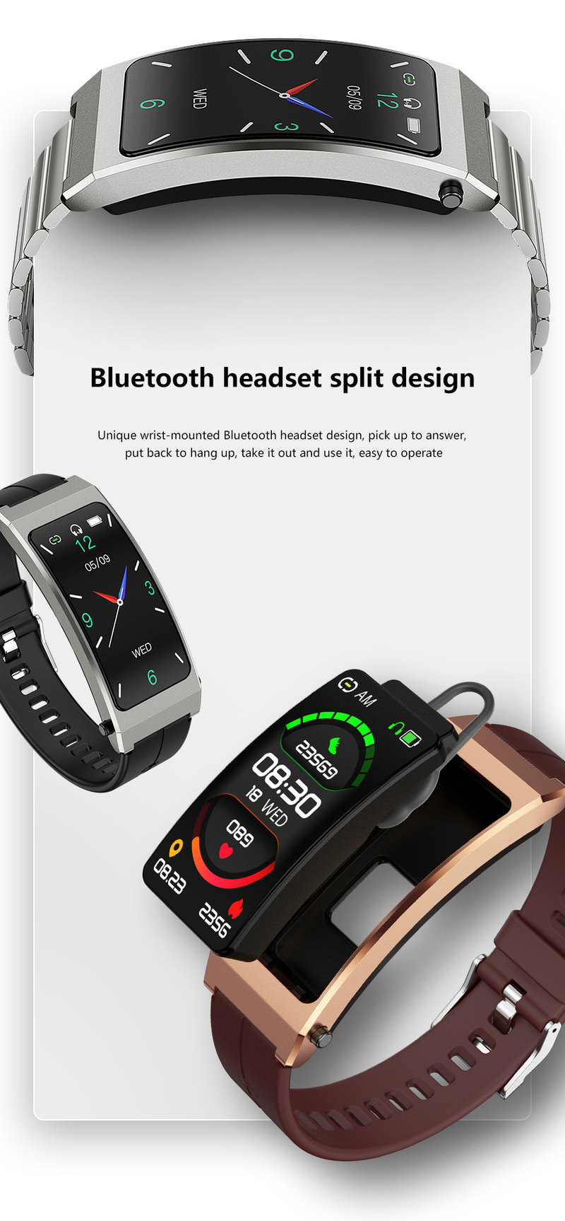 Orologio intelligente K13s braccialetto auricolare Bluetooth due in uno_voghion.com