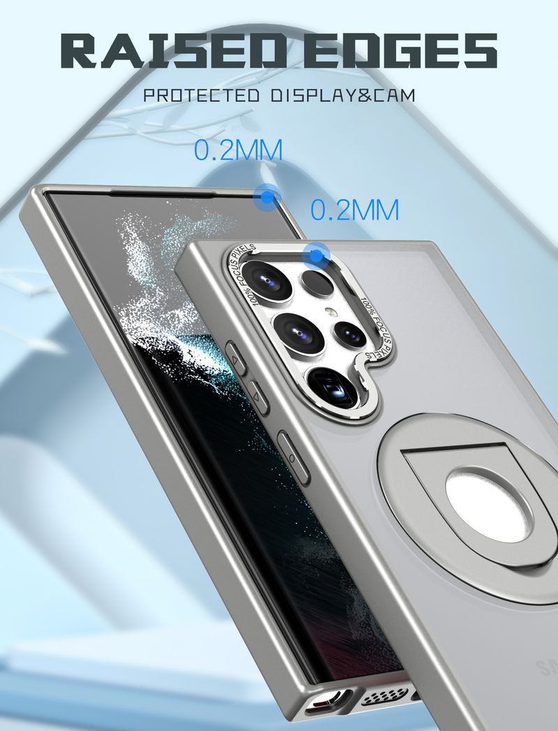 360° Rotating Magnetic Ring Case For Samsung Galaxy S24 Ultra - Pivot Stand With Triple Shockproof Protection Anti-Slip Grip Cover_voghion.com